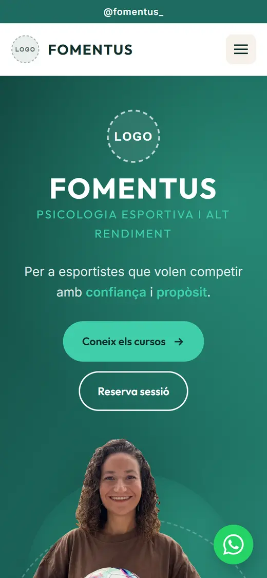 Portada de la web de Fomentus, en móvil